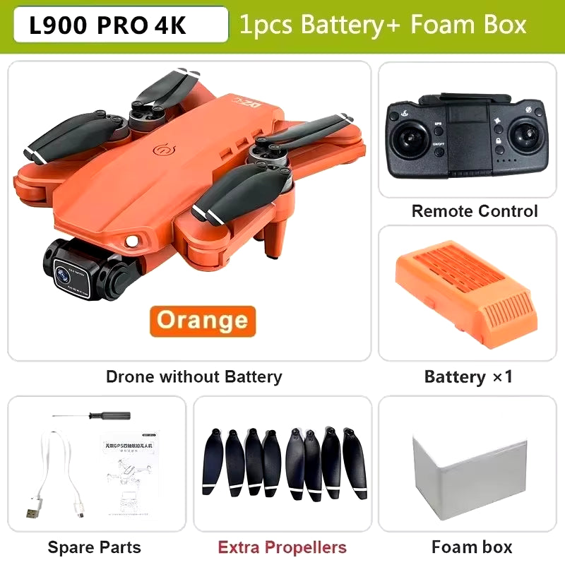 L900 Pro GPS Drone 4K Professional HD Dual Camera 5G Wifi Photography Brushless Foldable Quadcopter RC Distance 1.2KM Drones