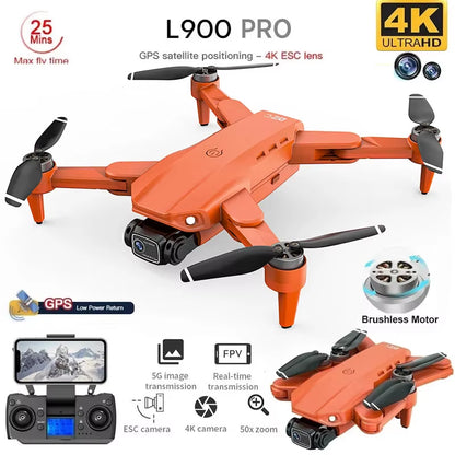L900 Pro GPS Drone 4K Professional HD Dual Camera 5G Wifi Photography Brushless Foldable Quadcopter RC Distance 1.2KM Drones