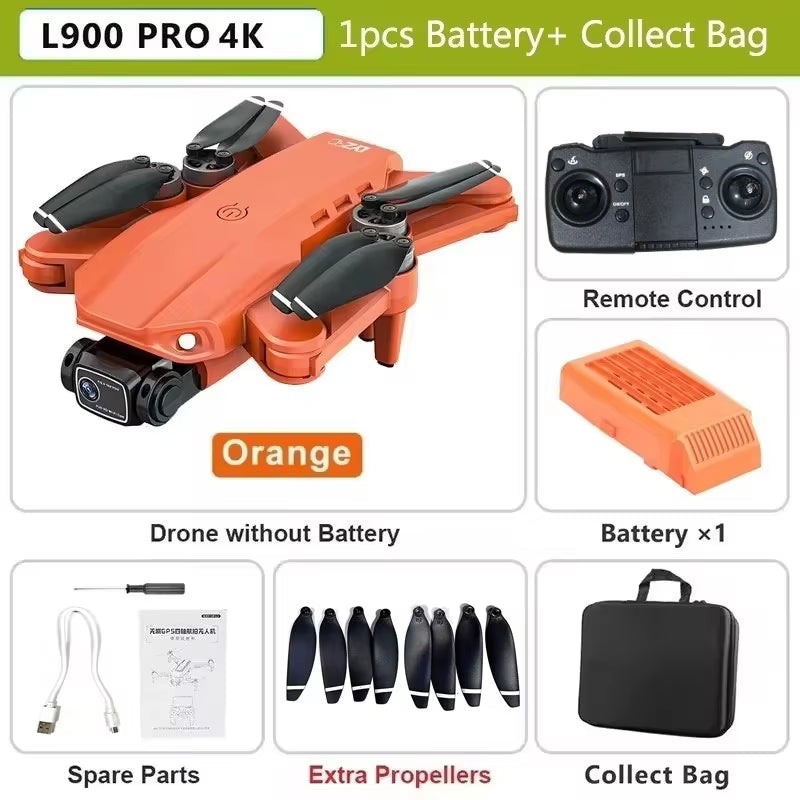 L900 Pro GPS Drone 4K Professional HD Dual Camera 5G Wifi Photography Brushless Foldable Quadcopter RC Distance 1.2KM Drones