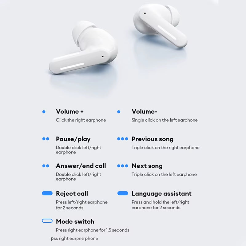 New  LE209 Wireless Bluetooth Earphone ANC Noise Reduction Hifi Music Bluetooth Headphone 30H Battery Life Gaming Headset