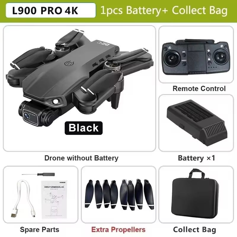 L900 Pro GPS Drone 4K Professional HD Dual Camera 5G Wifi Photography Brushless Foldable Quadcopter RC Distance 1.2KM Drones