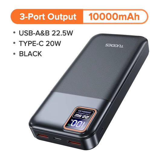 Power Bank 20000Mah PD20W External Large Battery Capacity 22.5W Fast Charging Portable Charger for Iphone Samsung Xiaomi