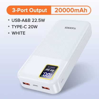 Power Bank 20000Mah PD20W External Large Battery Capacity 22.5W Fast Charging Portable Charger for Iphone Samsung Xiaomi