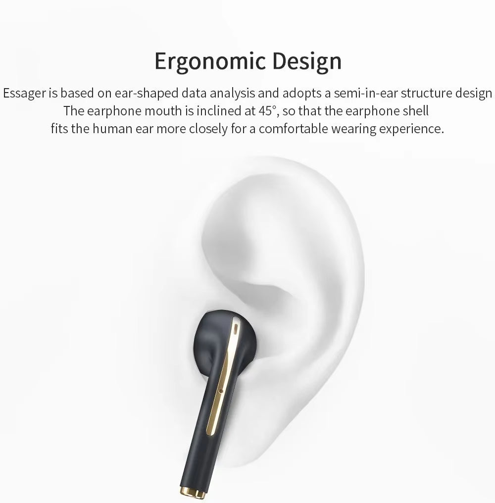 J18 Wireless Bluetooth Earphones Hifi in Ear Stereo Soundtrack Microphone Waterproof Touch Noise Reduction Earphones
