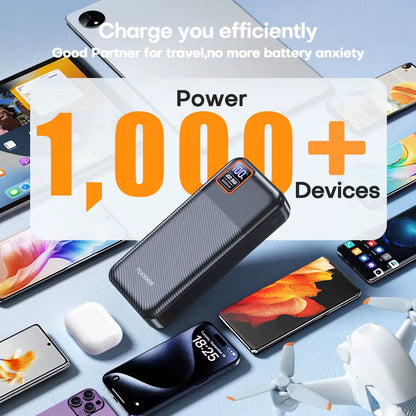 Power Bank 20000Mah PD20W External Large Battery Capacity 22.5W Fast Charging Portable Charger for Iphone Samsung Xiaomi